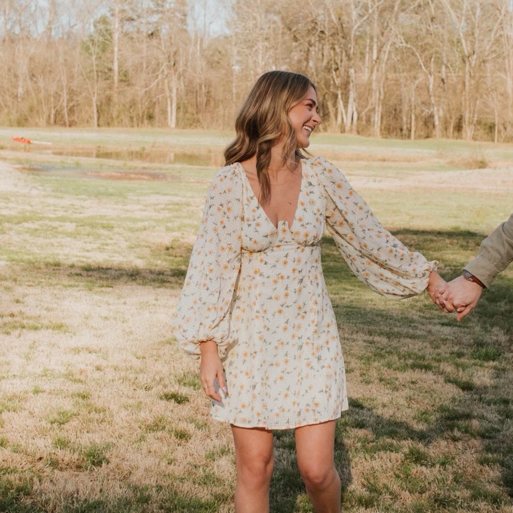 Fortunate One puff long sleeve mini dress